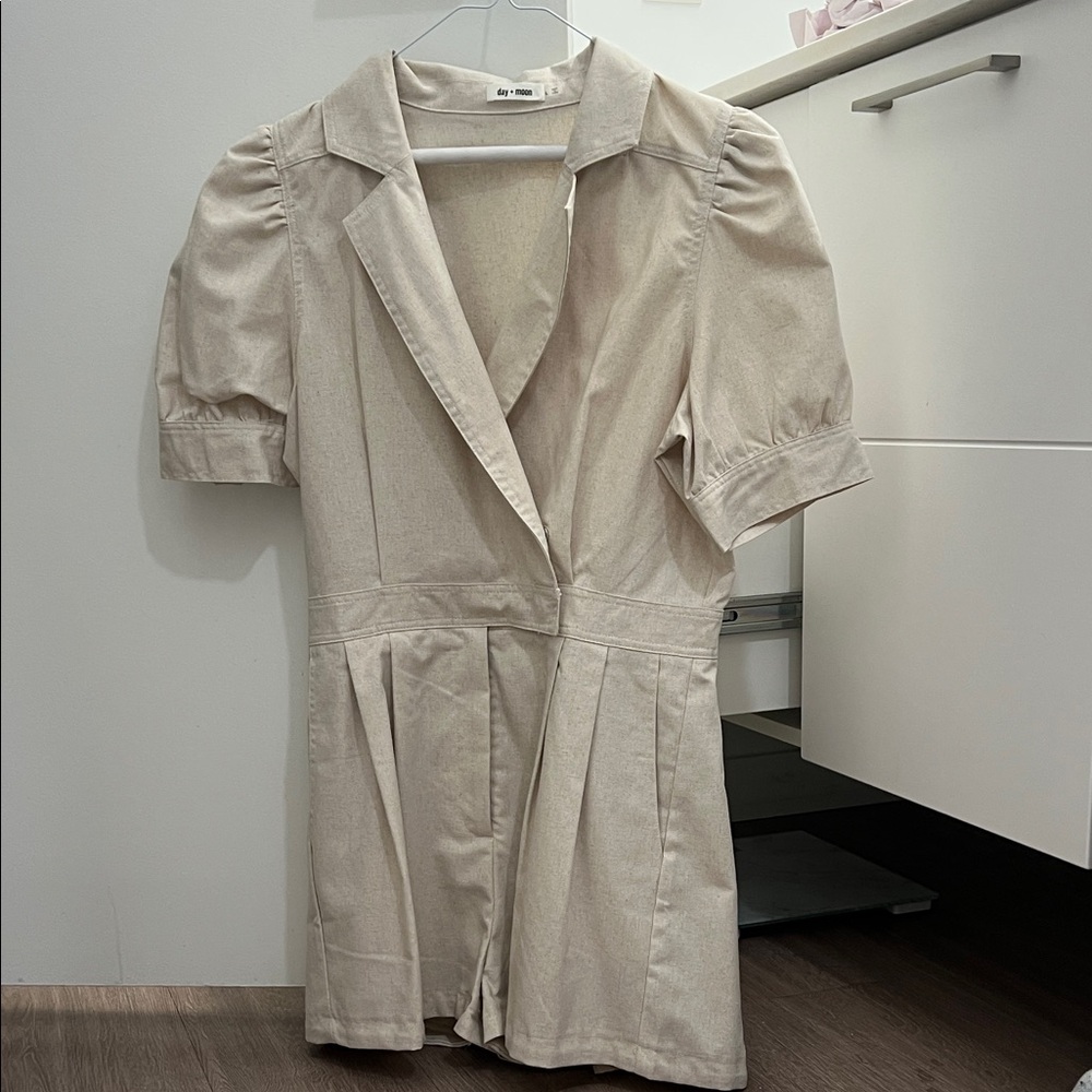 Day + Moon Beige Utility Romper
